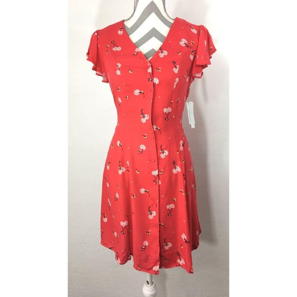 Abound red floral print dress size XS - Picture 1 of 9
